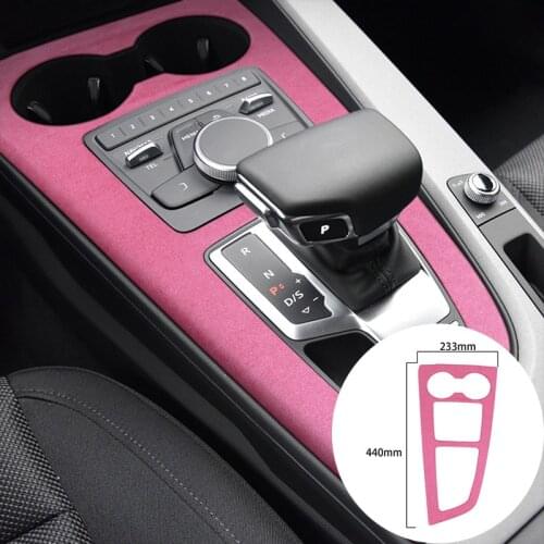 For Audi A4L 2017+ Alcantara Suede Wrap Car Central Control Gear Water Cup Panel Strip Covers Trim Stickers Internal Accessories