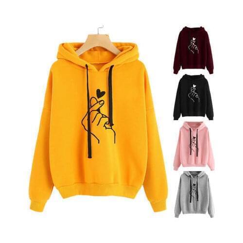 Sweater En Hoody Dames Hooded Liefde Gedrukt Casual Pullovers Meisjes Lange Mouwen Lente Herfst Winter Gestreepte Plus Size