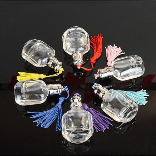 10ML Women Empty Glass Perfume Essential Oil Eye Essence Bottle Steel Roller Ball Mini Refillable Daub Vials With Tassel EK