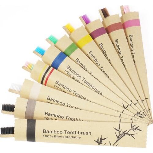 2/5Pcs Eco Friendly Bamboo Toothbrush Resuable Toothbrushes Portable Kids Adult Wooden Soft Tooth Brushes for Home Hotel Travel