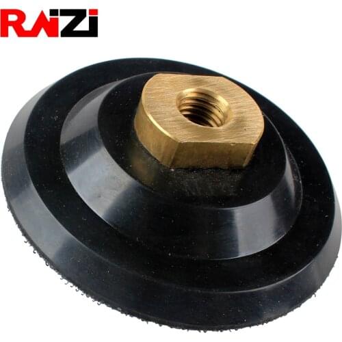 Raizi 4 inch Hook and Loop Rubber Backer Pad For Diamond polishing Pad/Disc M14 5/8"-11