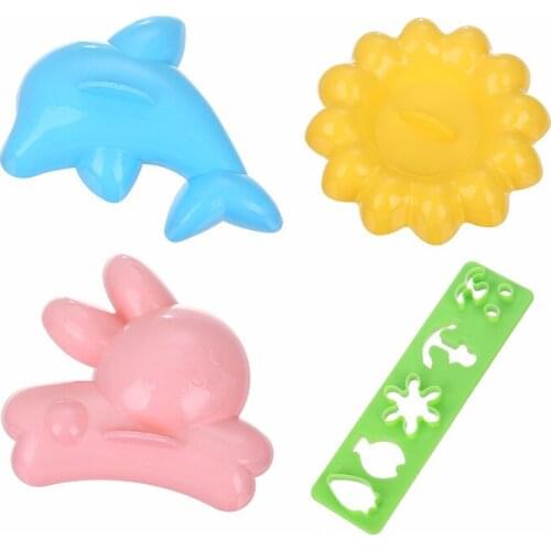 4Pcs Cute Cartoon Sushi Nori Rice Mold Decor Cutter Bento Maker DIY Tool Kitchen Accessorie Home DIY Cute Baking Nori Sushi Tool