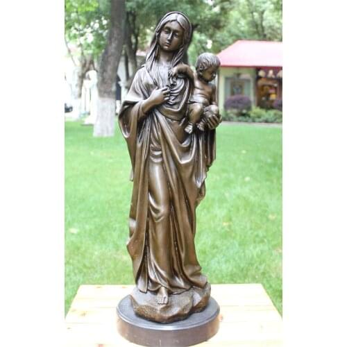 58CM large Huge --Christianity Catholicism Madonna with child Jesus Christ Home Decor Religious Decoration bronze art statue