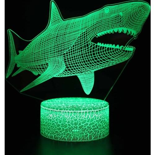Shark Series 3D Night Light For Home Bedroom Night Lamp Lamps Room Decor Bedroom Decoration Neon Sign Light Decoration LED127