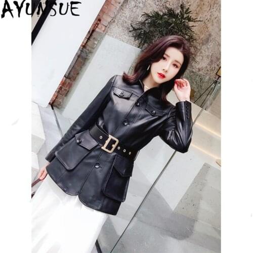 AYUNSUE 2020 Leather Jacket Spring Autumn Jacket Women Genuine Sheepskin Coat Female Streetwear Blazer Women Clothes 2020 MY4590