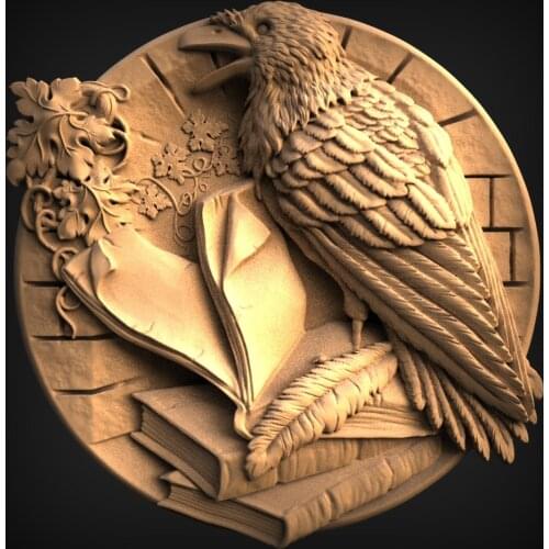 Animal decor round plate 3D STL Model for CNC Router Carving Machine Artcam aspire_Animal round decoration