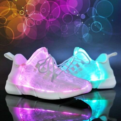 LED light childrens shoes 2021 new 4-16 years old boys rechargeable luminous shoes girls shoes USB colorful light board shoes