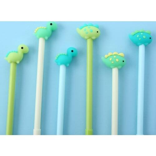 2pcs Cartoon Dinosaur World Gel Pen Ballpoint 0.5mm Black Color Ink Writing Novelty Cute Stationery Office School Supplies A6945