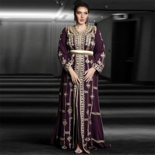 Custom Made Prom Gown Moroccan Kaftan Evening Dress Lace Appliques Arabic Muslim Special Occasion Dresses Formal Party Dress