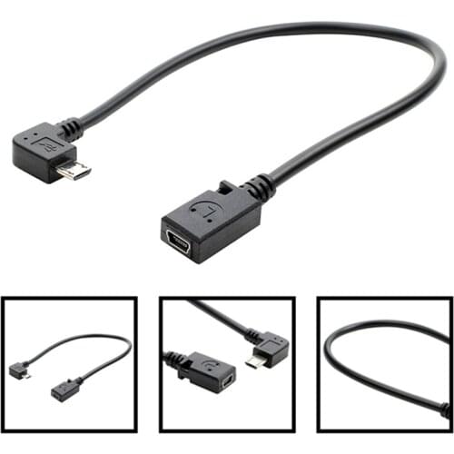 Micro USB Male To Mini USB Female Adapter Converter Data Cable 90 Degree Converter Data Cable Line