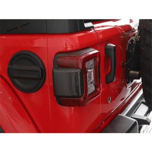 Yimaautotrims Rear Tail Trunk Lights Lamp Protection Kit Cover Trim Fit For Jeep Wrangler JL 2018 - 2020 ABS Colorful Exterior