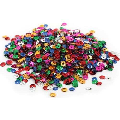 4/5/6mm High Quality Color Mixing Silver Sequins Round Dimples Handmade Accessories For Garment Sewing And Decoration