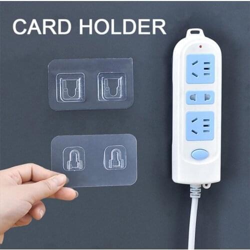 HOT Transparent Row-and-plug Fixer Wall Sticker Plug-in Wall Plug-in Board Router Storage Without Trace Free Punching Rack