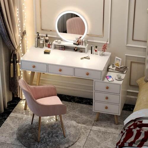 Louis Fashion Solid wooden legs light luxury dressing table , modern storage cabinet one nordic makeup table network Red win