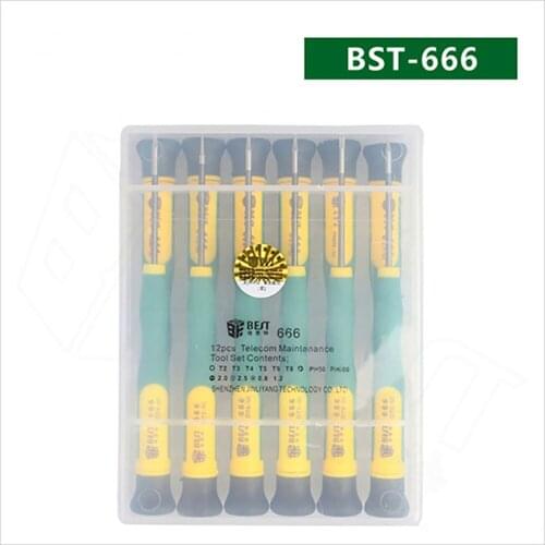 BST-666 12 In 1 Screwdriver Set Mobile Computer Disassembly Tool Multi-purpose Precision Screwdriver Tools Multifunctional Set