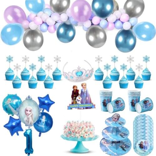 Baby girl 1st Birthday Elsa Anna Princess Snowflake Balloon Christmas Birthday Party Balloon Baby Shower party Decoration