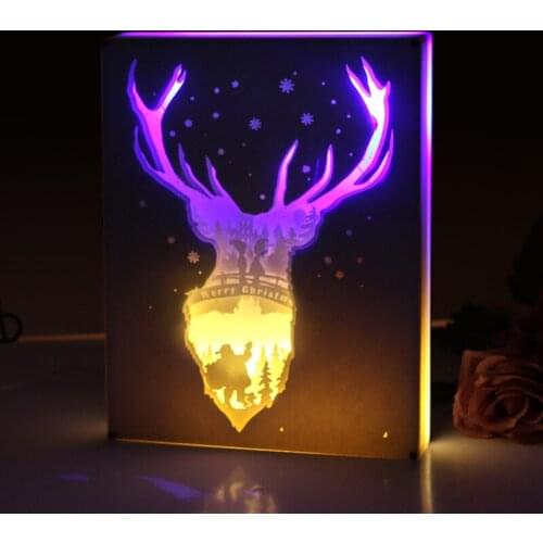 Hanging Wall Decor Art Deer Style Neon Light Warm White LED Neon Christmas Decorative Light 3D Night Light For Kids Room