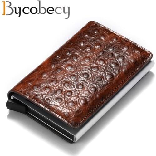 Bycobecy 2020 Casual Protector Smart Wallet Metal RFID Aluminum Box Slim Card Holder Men and Women Unisex ID Holder Card Case
