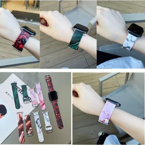 Fashion Marble Watchstrap For Apple iWatch 6 SE 5 4 3 2 1 strap 38mm/40mm/42mm/44mm Luxury Gradient Thin IMD watch loop strap