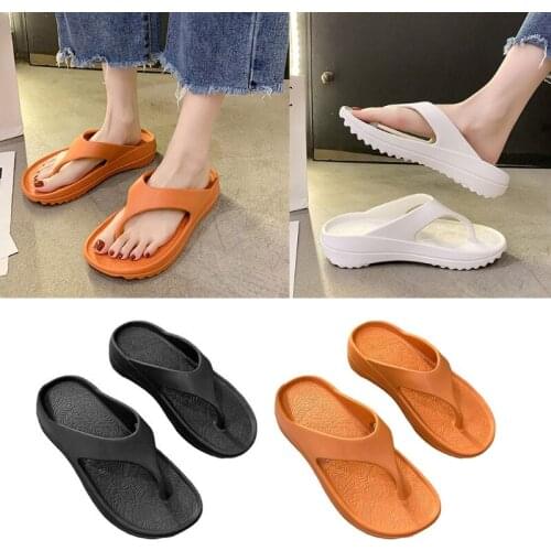 Thick Bottom Sea Flip-Flop Thong Sandals Summer Shoes Soft Bathroom Slippers Pillow Slides Outdoor Indoor Shoes Women