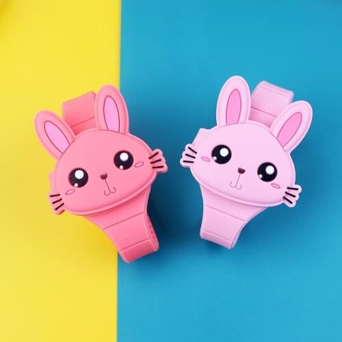 Flip Cover Silicone Electronic Children Watches Kids Lovely Rabbit Cartoon Girls Watch Boys Student Clock Reloj Infantil Saati