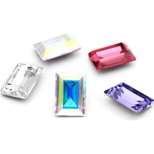 Astrobox Rectangle Crystal Rhinestones Glue On Decoratio Glass Rhinestones Applique Clothing Glitter Strass DIY Jewelry Making