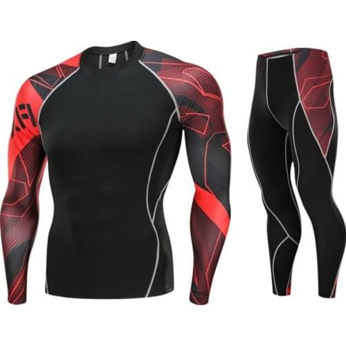 New men and women jogging thermal underwear base layer Compression sportswear MMA rashgard kit 2 piece Gym T-shirt jogging suits