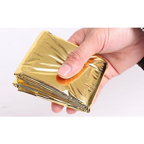 Adults Portable Folding Outdoor Safety Survival Retain Body Heat Emergency Space Rescue Thermal Mylar Gold Blankets 160*210cm