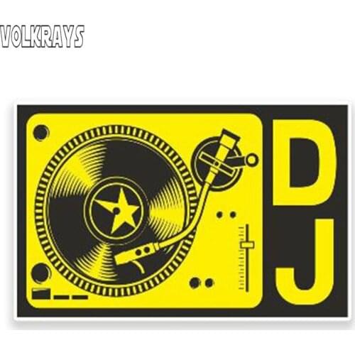 Volkrays Creative Car Sticker DJ Music Decal for Window Wall Home Glass Door Laptop Auto Truck Vinyl Decals Decor Gift,13cm*7cm