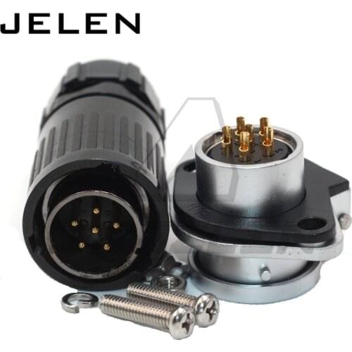 HE20 Waterproof connector plug socket 6pin IP65 cable connector 15A