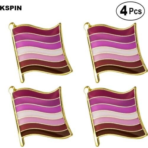 LGBT Rainbow homosexual Lipstick Kiss lip Lesbian Pride Flag Badge Pride Brooches Lapel Pin Flag badge Brooch Pins Badges 4pcs
