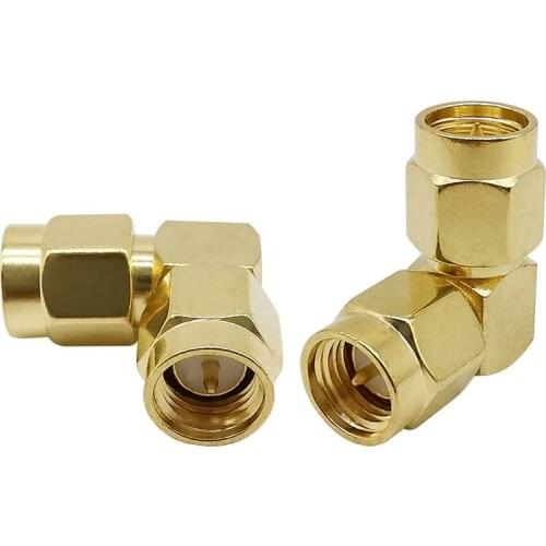 1/2Pcs SMA Male Plug to SMA Male Plug Right Angle RF Coaxial Coax Adapter L Type SMA Type Connector