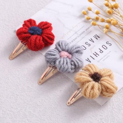 1pcs Small Wool Flower Hairclip Baby Hairpin for Newborn Boutique Hair Clip Newborn Barrettes Baby Hairgrips Hair Accessories