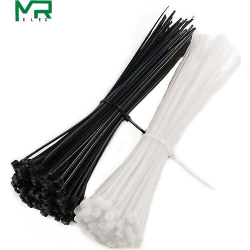 100PCS 3 X 60/80/100/120/150/200mm Black white Milk Cable Wire Zip Ties Self Locking Plastic Zip Tie Ties