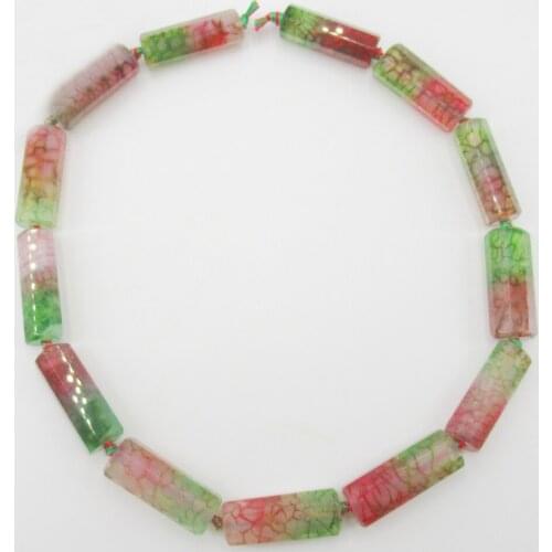 10x27mm 15.5" Natural Green Purple Faceted Cylinder Watermelon Tourmaline Gems Stone Beads