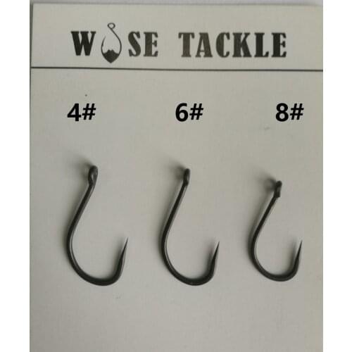 20PCS Wise Tackle Barbless Choddy T Hooks with straight point- in Various Color- Carp Hooks-PEFE Coated for Carp Fishings