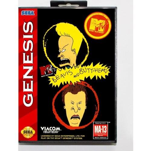 16 bit Sega MD game Cartridge with Retail box - Beavis & Butthead game card for Megadrive Genesis system