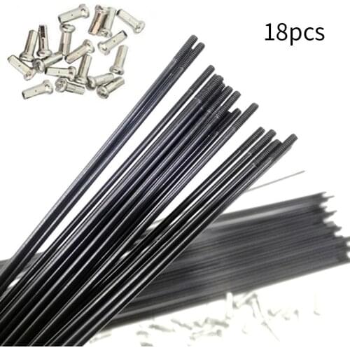 18Pcs Mountain Bicycle Steel Spokes Bike Wheel Accessories steel spoke with Caps 251mm-269mm