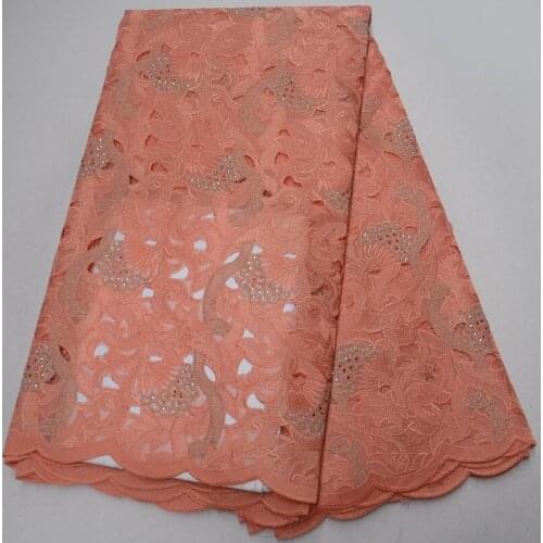 5yards/pc) High quality royal blue African hand cut Swiss voile lace fabric with wonderful embroidery for party dress OP116