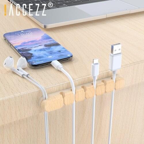!ACCEZZ 2021 Creative Silicone USB Cable Organizer Flexible Cord Management Clips Holder For Headphone Network Wire Organizador