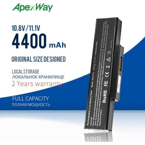 Apexway A32-K72 Laptop Battery for Asus K73 K73S K73SV N73 N73S N73SV K72DR K72 K72D K72F K72JR X77 X77V X77VN A72 A72F A72J