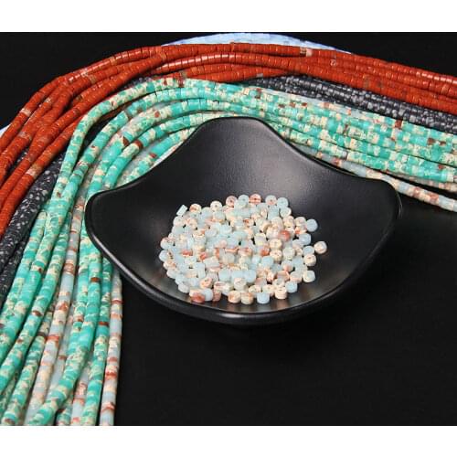 4x2mm Round Shape Natural Stone Beads Turquoise Quartzs imperial Flat Loose Spacer Bracelet Bead For Jewelry Making Supplies
