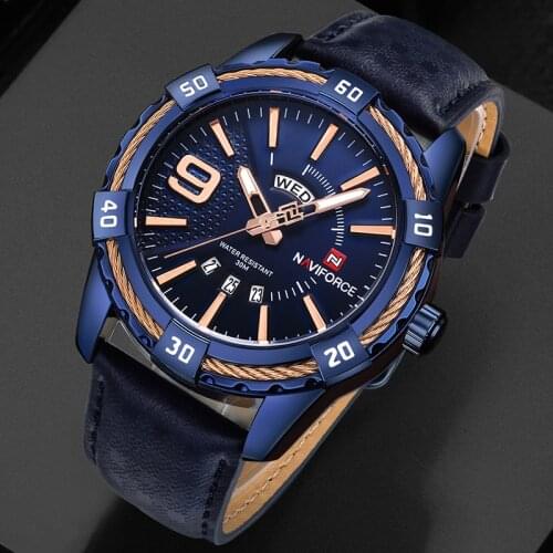 Luxury Brand NAVIFORCE Sport Watches Mens Waterproof Military Wristwatch Fashion Male Analog Date Blue Clock Relogio Masculino