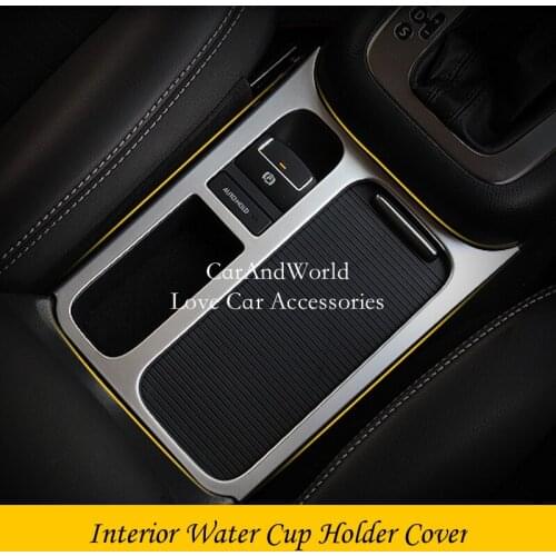 For VW Volkswagen Tiguan 2010-2015 Interior Console Water Cup Holder Cover Trims ABS Matte Molding Frame Sticker Car Accessories