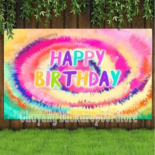 Tie Dye Birthday Party Background Hippie Photography Backdrop Peace Love Party Photo Studio Props
