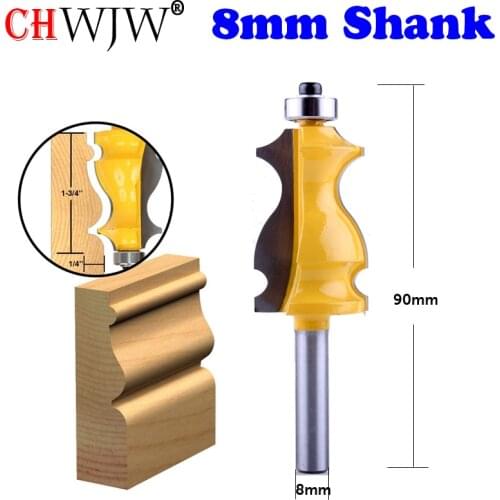 1PC 8mm Shank Architectural Cemented Carbide Molding Router Bit Trimming Wood Milling Cutter for Woodwork Cutter Power Tools