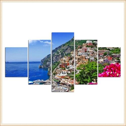 HD 5 Pieces Scenic Snow-capped and Lakes Pictures Posters Wall Art Home Decor for Living Room Painting Wall Art Anime Poster