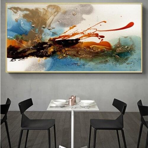 Colorful Rhythm Modern Abstract Oil Painting Posters and Prints Wall Art Pictures Canvas Painting for Living Room Decor No Frame