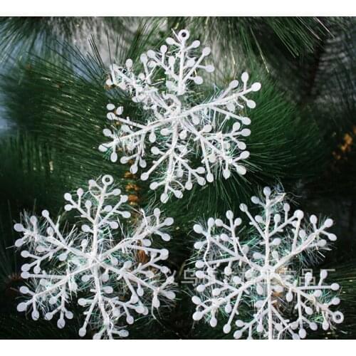 15pcs Christmas Tree Decorations White Snowflake Ornaments Home Festival decoration