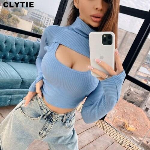 Clytie New Spring Hollow Out T Shirt Women Long Sleeve Skinny Ladies Beach Style Outside Style Fashion Female Top